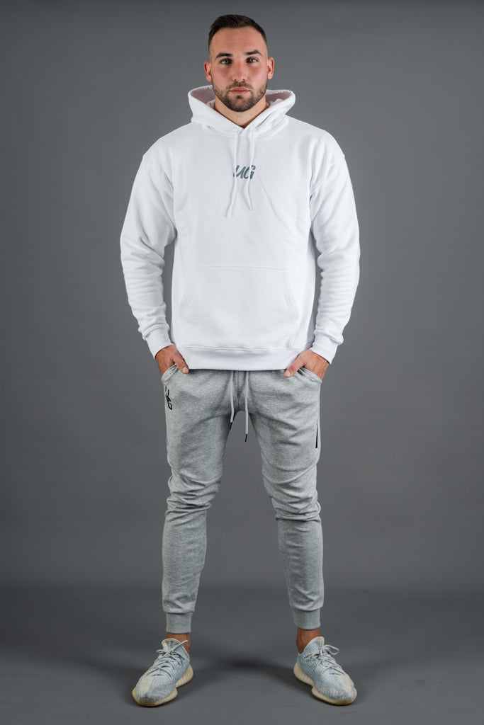 White/Grey Men's Hoodie