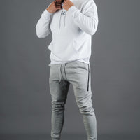 White/Grey Men's Hoodie