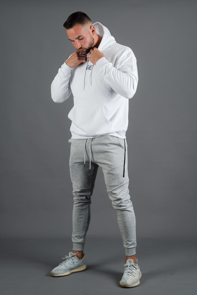 White/Grey Men's Hoodie