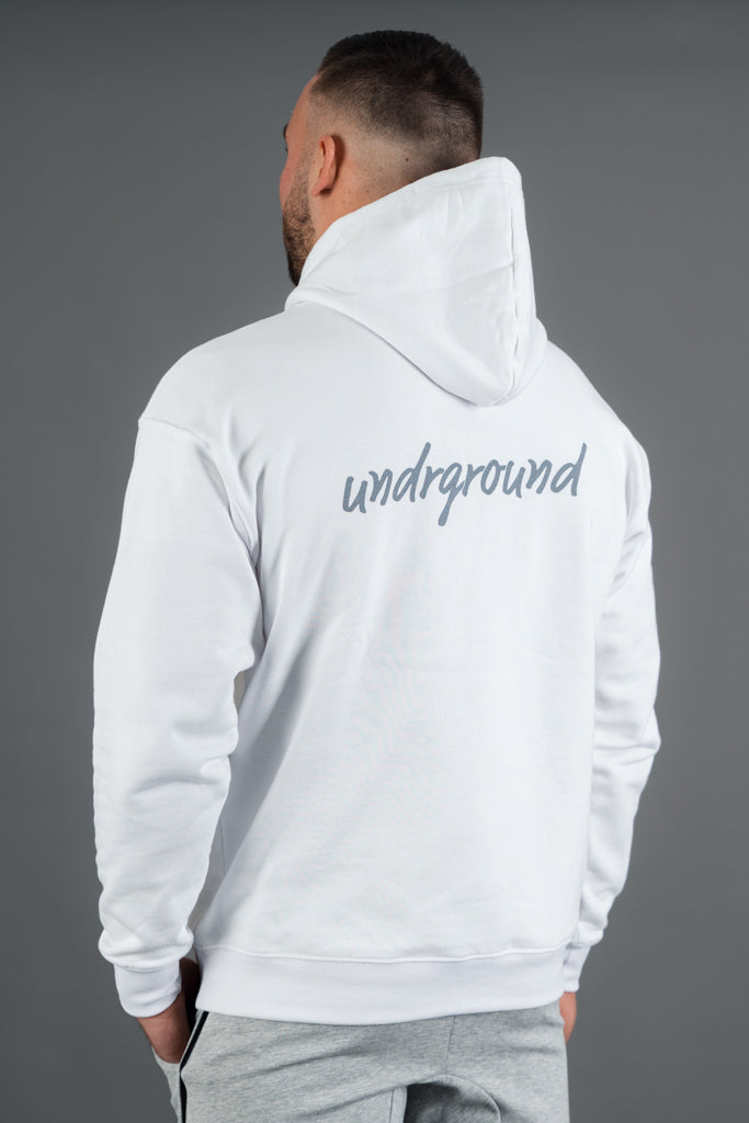 White/Grey Men's Hoodie