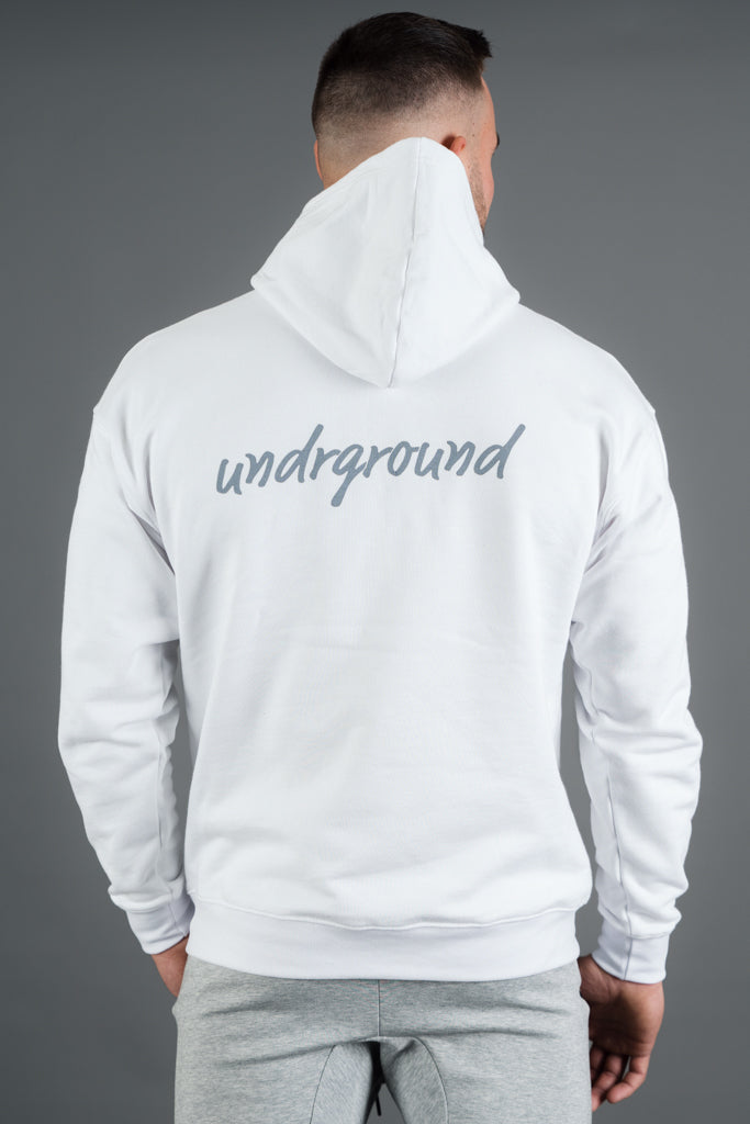 White/Grey Men's Hoodie