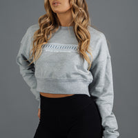 Crop Loose Fit Crew Jumper Grey on Grey