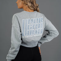 Crop Loose Fit Crew Jumper Grey on Grey