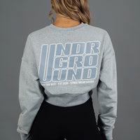 Crop Loose Fit Crew Jumper Grey on Grey