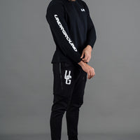 Crew Neck Long Sleeve Black/White