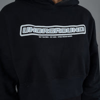 Loose Fit Crop Hoodie Black/Grey