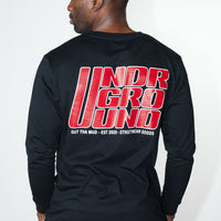 Fitted Long Sleeve Crew Neck Black/Red