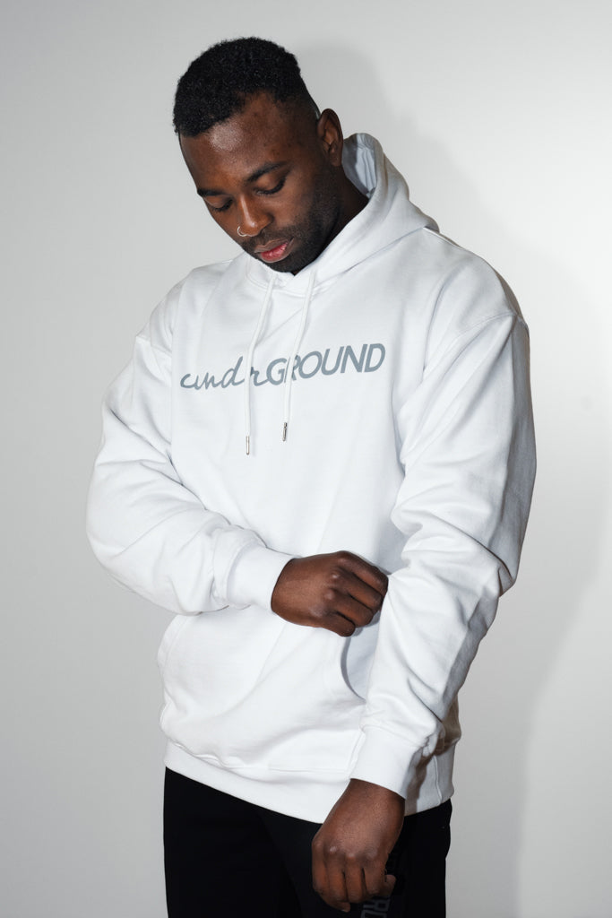 Loose Fit Hoodie White/Grey