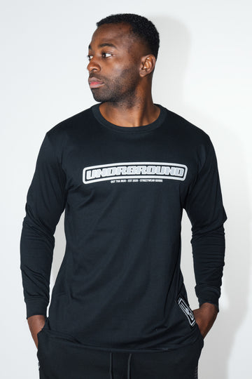 Long Sleeve Crew Neck Black/Grey