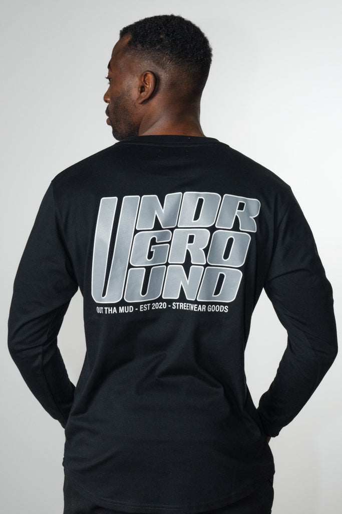 Long Sleeve Crew Neck Black/Grey