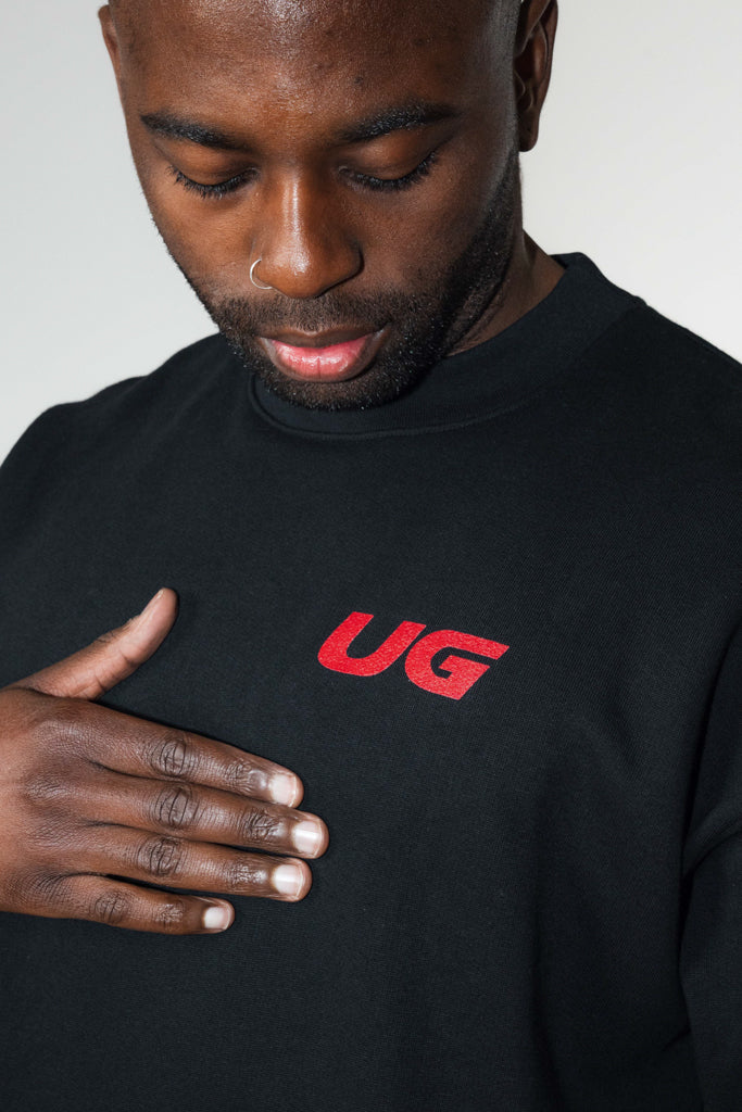 Crew Neck Jumper Black/Red