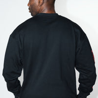 Crew Neck Jumper Black/Red