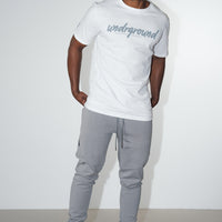 Fitted Tee Grey/White OUT THA MUD