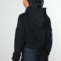 Loose Fit Crop Hoodie Black/Blue