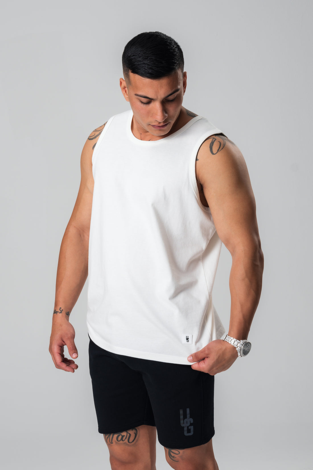 Mens Cotton Singlet White