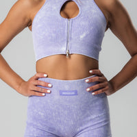 Lilac Ribbed Crop Top