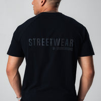 Black Straight Tee x Reflective Print