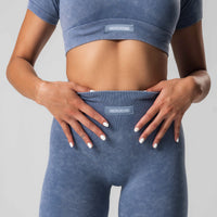 Grey Marble Seamless Crop Top