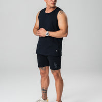 Mens Cotton Singlet Black