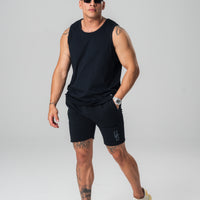 Mens Cotton Singlet Black