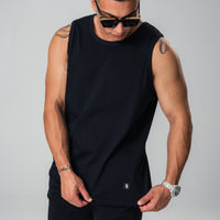 Mens Cotton Singlet Black