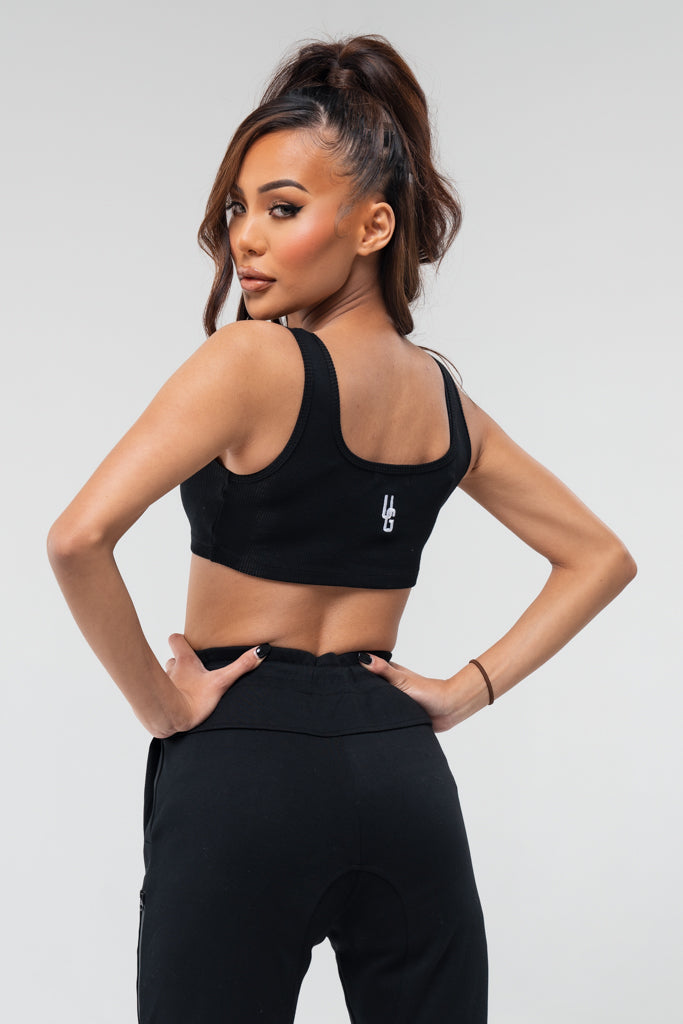 Crop Singlet x Black