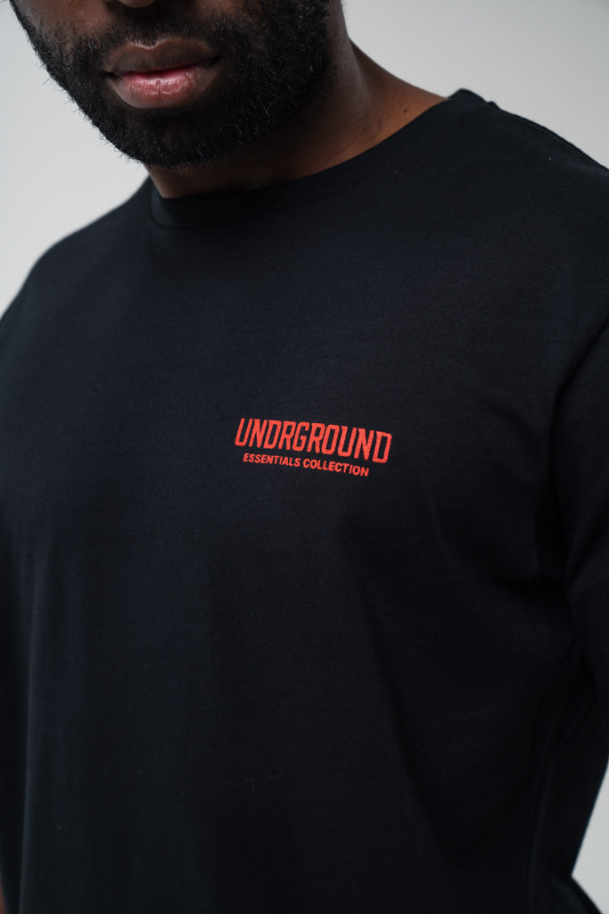 Straight Tee Red Logo x Black