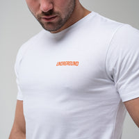 Straight Tee x White/Orange