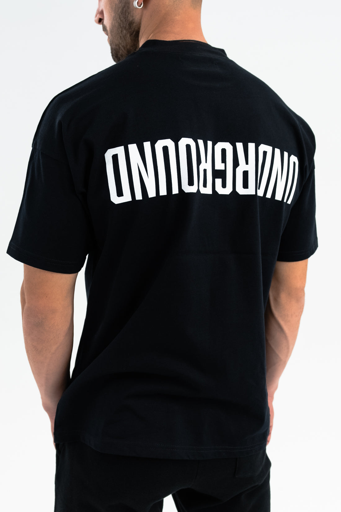 Straight Black Tee x Flipped Print