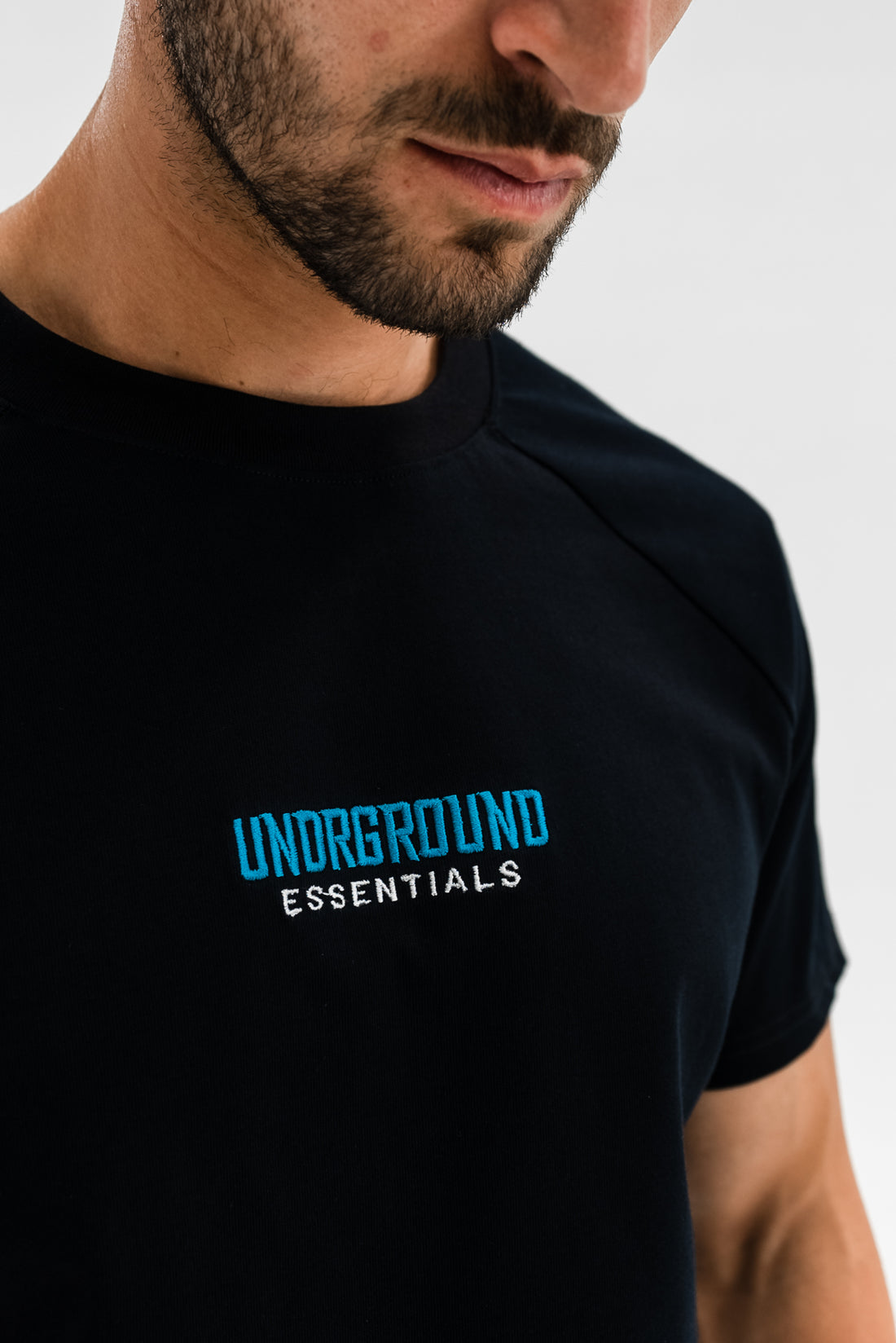 Curved Black Tee x Blue