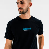 Curved Black Tee x Blue