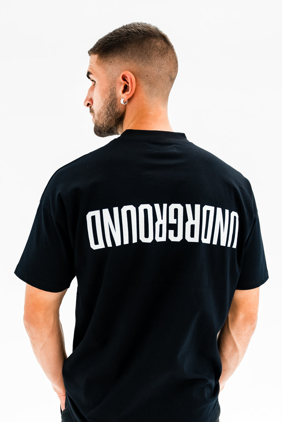 Straight Black Tee x Flipped Print