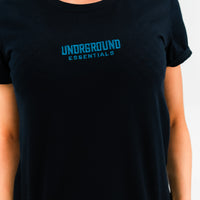 Fitted Black Tee x Blue